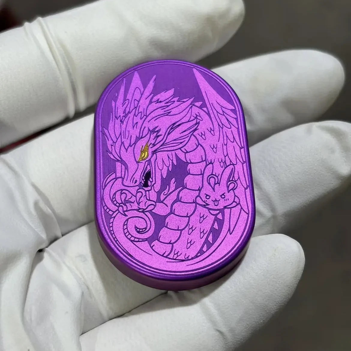 MOT Titanium Alloy Dragon Mechanical Push Fidget Slider - EDC Stress Relief Spinner Toy